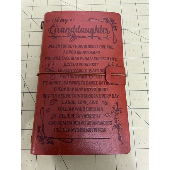 NEW To My Granddaughter Leather Journal -140 Page Notebook Travel Diary Grandma - Picture 1 of 11